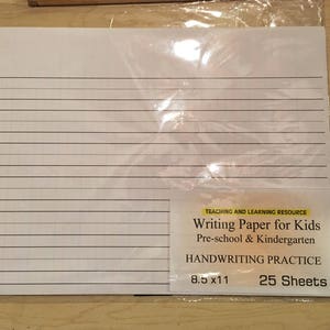 Writing Paper for Kids - HANDWRITING PRACTICE - 11X 8.5 in, 20 lb, 25 sheets