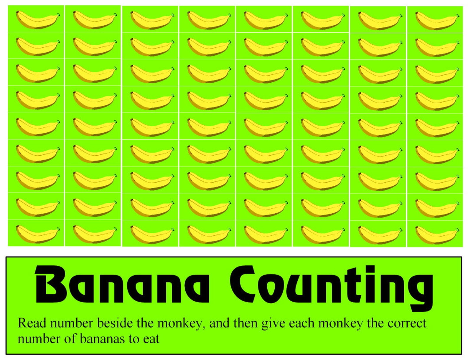INSTANT DOWNLOAD Banana Counting Activity Set for Learning Centers
