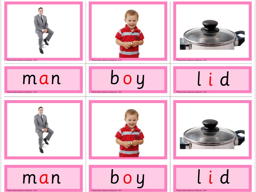 PINK SERIES | Montessori Activity - Three Parts Cards | Educational ...