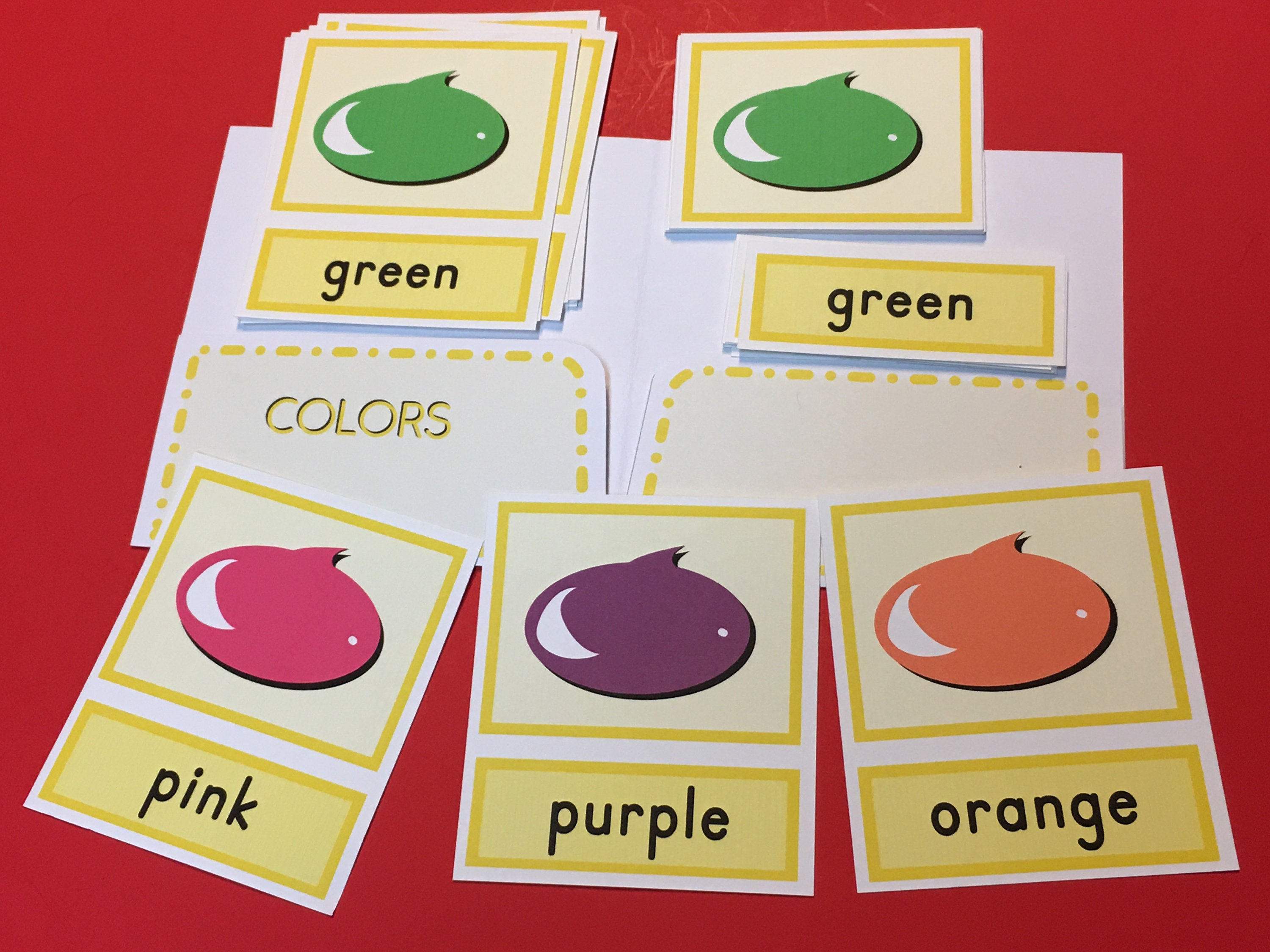 INSTANT DOWNLOAD Colors Three Part Card Set and Folio - Etsy España