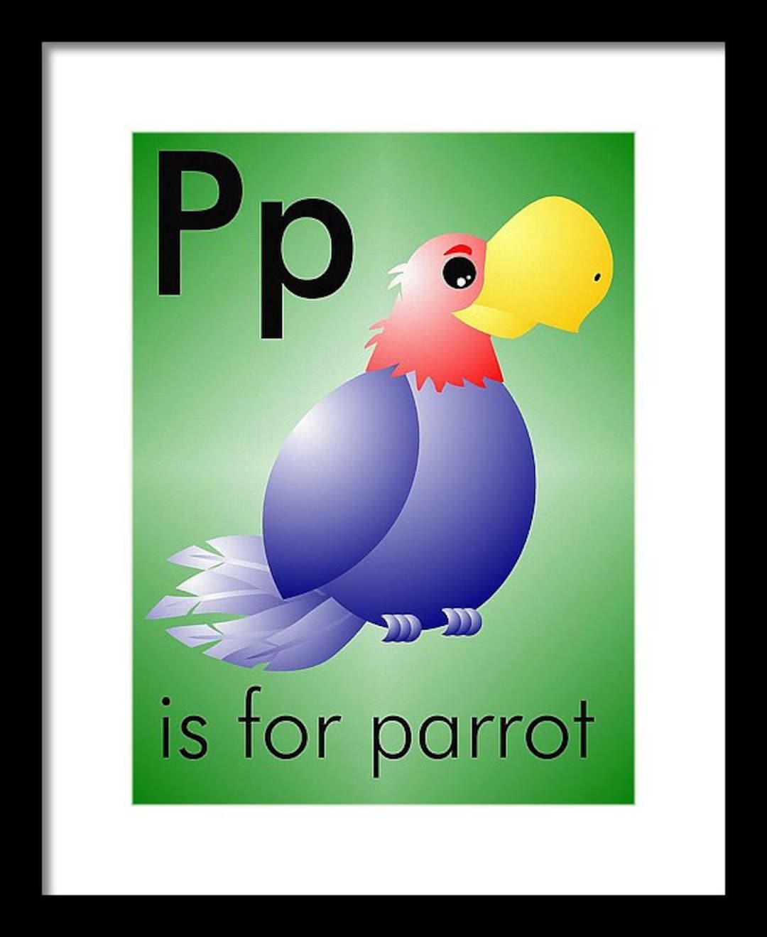 Parrot Alphabet Flashcard: Nursery Wall Art (digital Download) - Etsy
