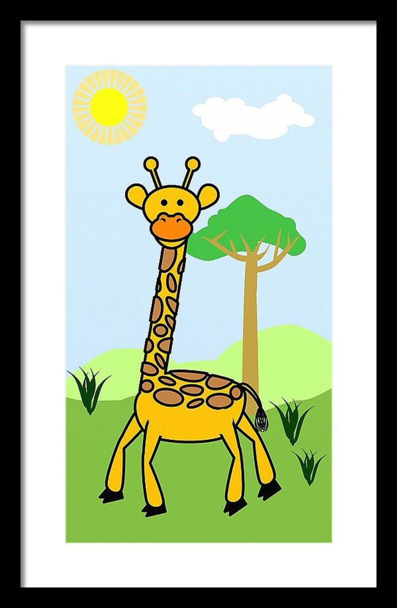 Babys Zoo Girraffe Wall Flashcards Nursery Print Instant Etsy