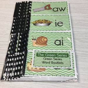 The Green Series - 36 Phonograms Word  Booklets - Montessori Materials for  Primary Language