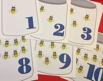 Lightning Bugs Counting - Numbers 1-10 Classroom Wall Decor