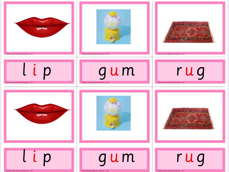 PINK SERIES | Montessori Activity - Three Parts Cards | Educational ...