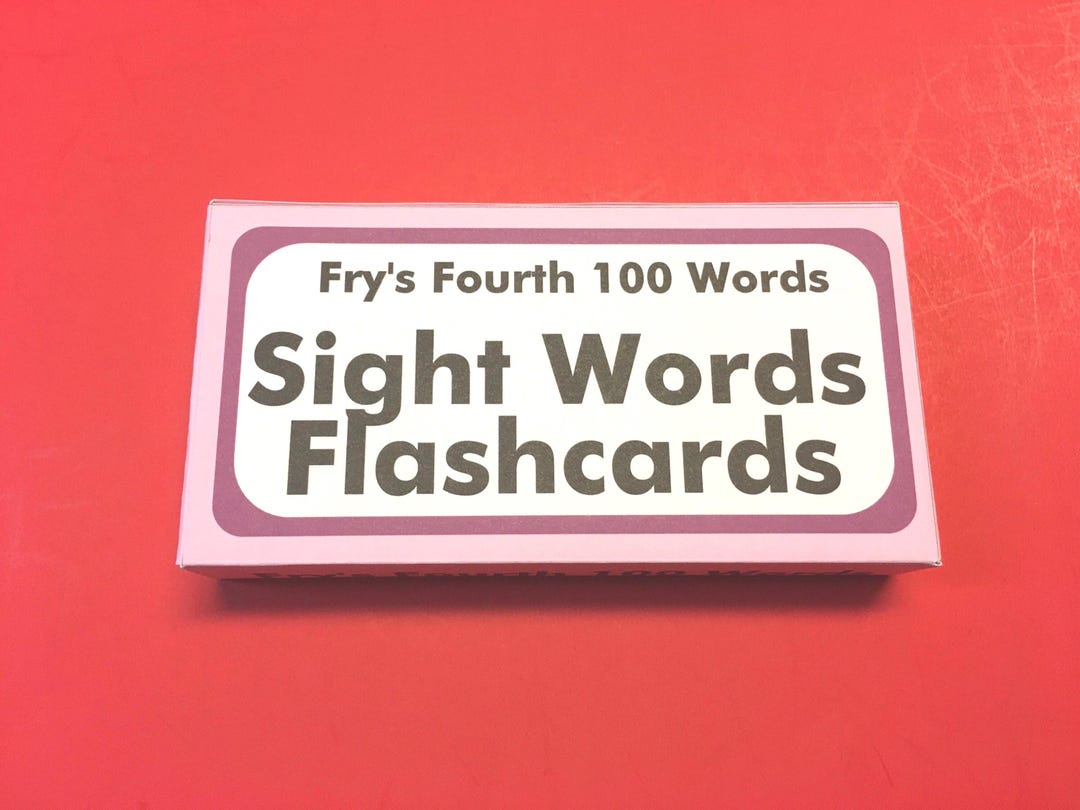 100 Flashcards - Fry”s Sight Words - 4th Hundred Words Flash Cards - Etsy