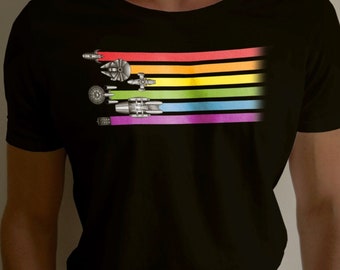 LGBT Rainbow Gay Pride Sci-Fi Mashup Nerd T-shirt