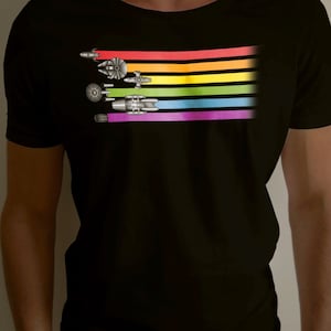 rainbow lightsaber shirt