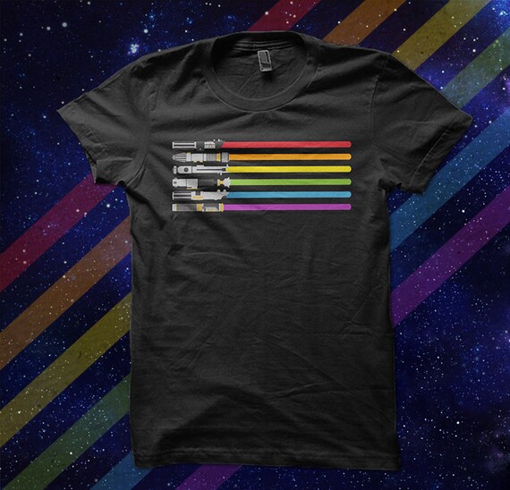 rainbow lightsaber shirt