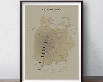 USA Star Wars Galaxy Planet Map Poster Print USA Production