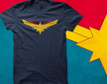 Captain Marvel T-shirt - Etsy