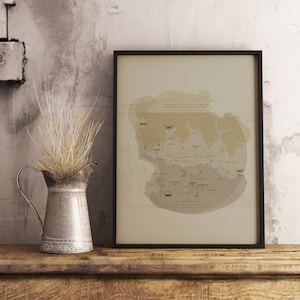 Carte du monde occidental voyage TV science-fiction fantastique western vintage poster impression
