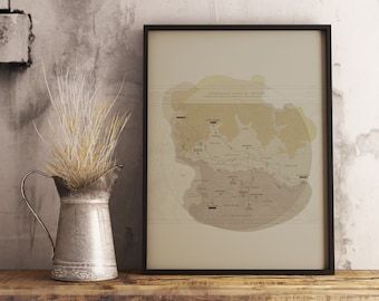 Westworld Map Travel TV Sci-fi Fantasy Western Vintage Poster Print