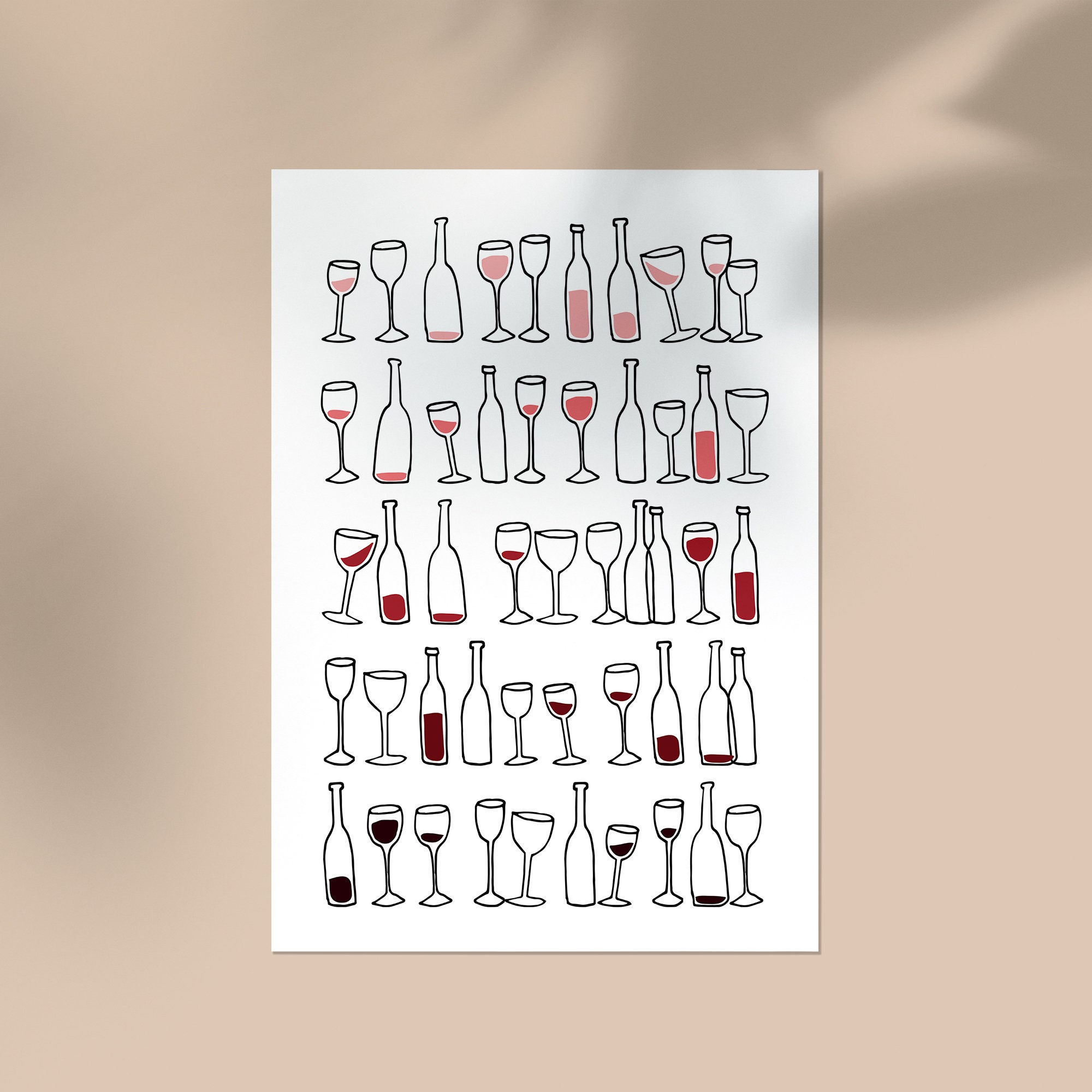 Red Wine Printable Wall Art Poster Bar Wall Decor Wine - Etsy