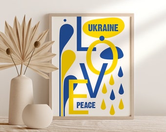 Quédate con el póster de arte mural de Ucrania