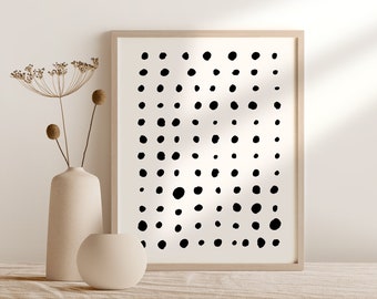 Impresión de arte de pared digital de puntos de tinta, póster imprimible abstracto minimalista