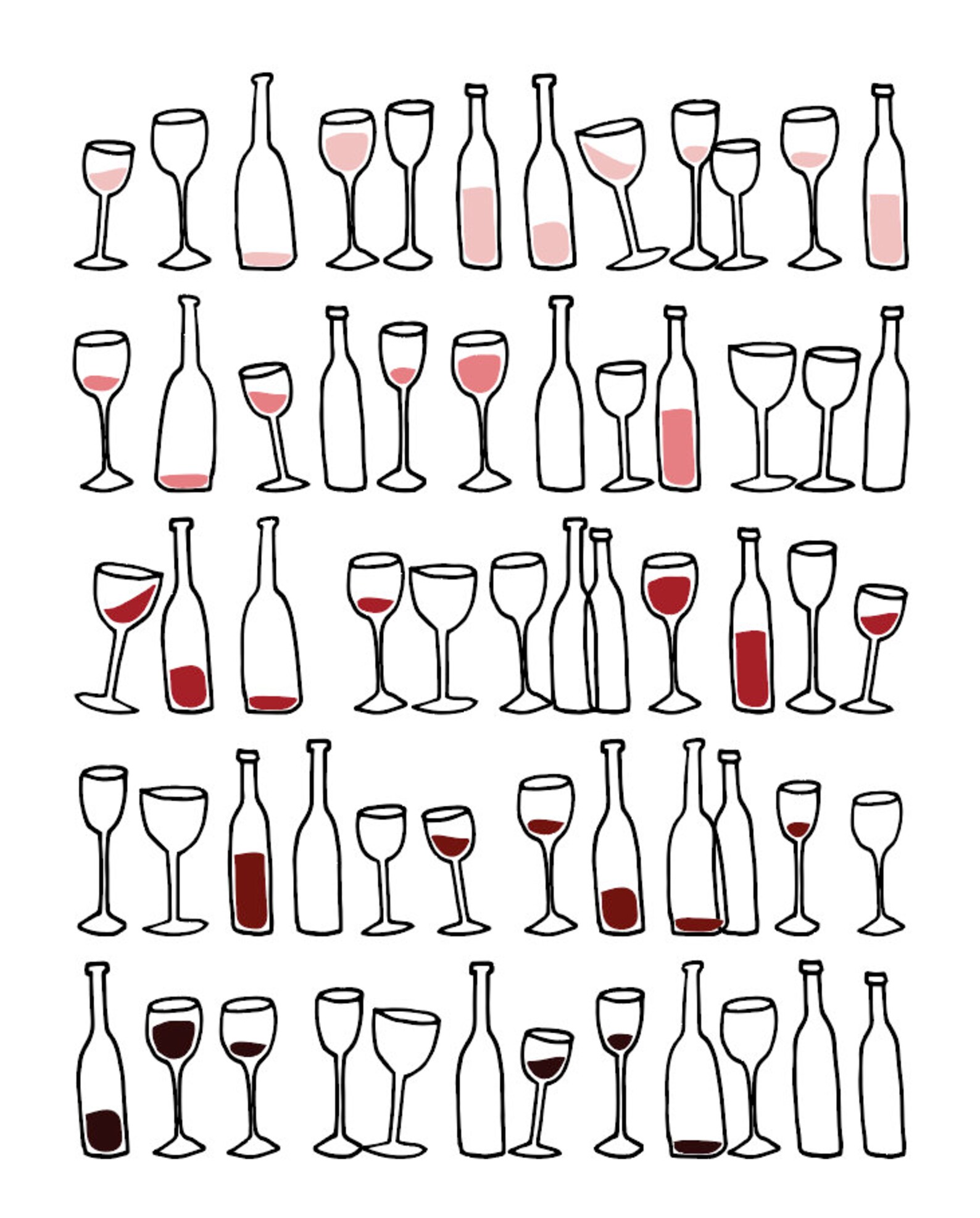 Red wine printable wall art poster Bar wall decor Wine | Etsy