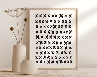 Tinta cruza la impresión digital de arte de pared, Patrón abstracto minimalista póster imprimible