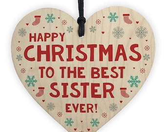 Novelty Christmas Gift For Sister Hanging Heart Gift For Her Sister Gift Keepsake