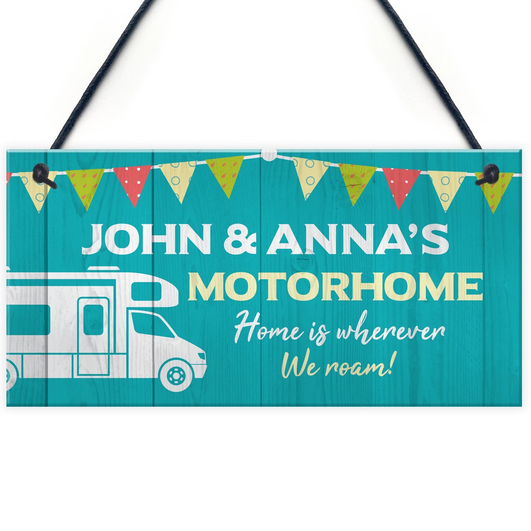 Personalised Motorhome Sign Bunting Motorhome Accessories Retirement