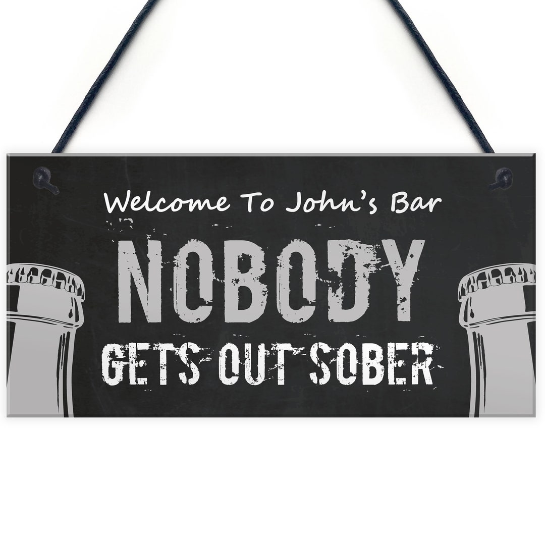 Funny Large Personalised Metal Bar Sign – Vintage Tin Plaque For Man Cave Shed Pub