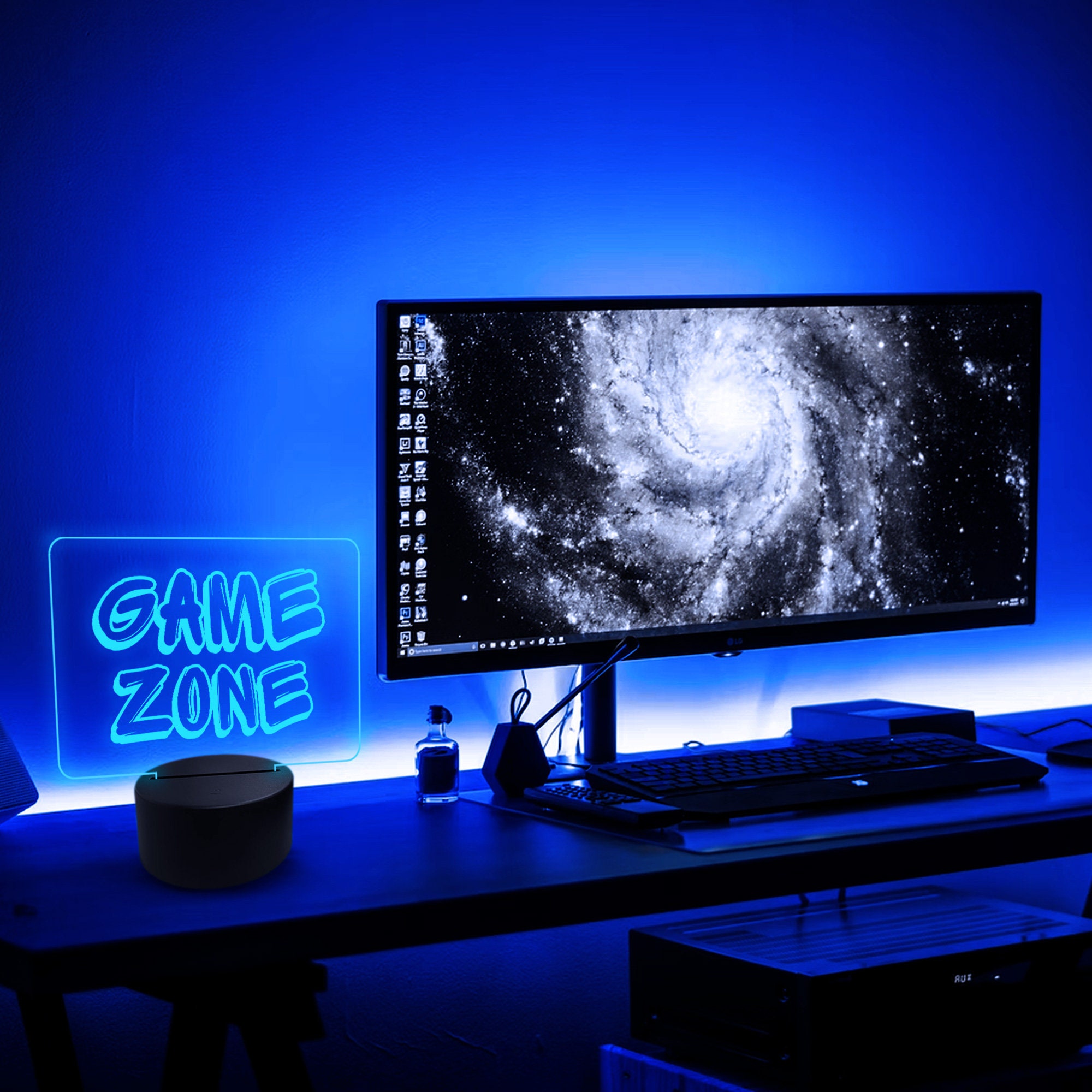 Enseigne LED 'Game Zone' Néon Coloré - Décoration Salle Jeu, USB, 16.5x4.7 Pouces
