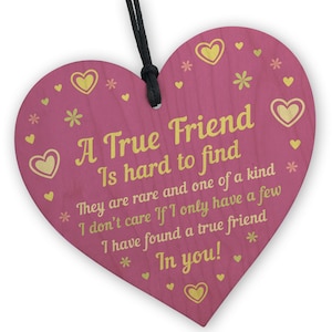 A True Friend Wooden Heart Gift For A Friend For Their Birthday Christmas Hanging Heart Friendship Gift For Your Best Friend