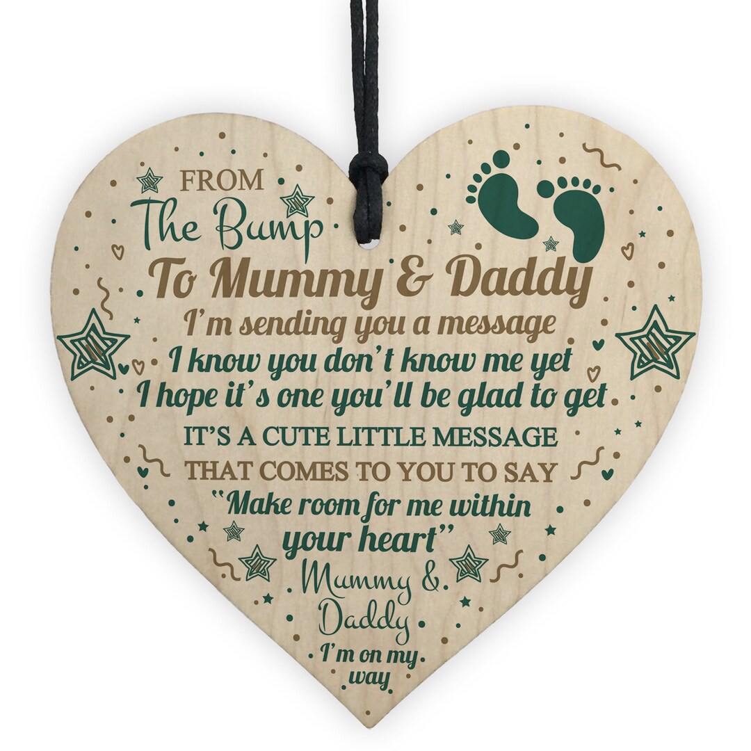 Red Ocean From Bump Gifts Mummy to Be Gifts Daddy to Be Card Wooden ...