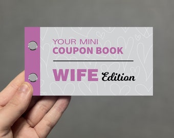 Coupon Book Gift For Wife, Love Coupons For Her, Couples Gift, Fun Coupon Book, Valentines Day Birthday Anniversary, Wife Gifts From Husband