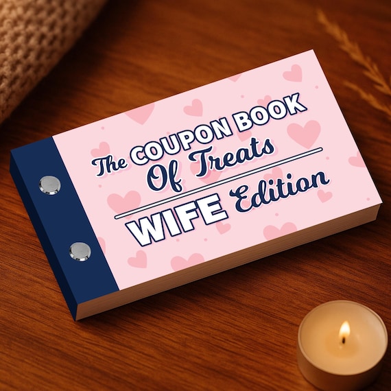 Wife Coupon Book – Romantic Love Coupons for Her, Cute Date Night Treats & Surprises, Thoughtful Gift for Wife, Anniversary, Valentine’s Day