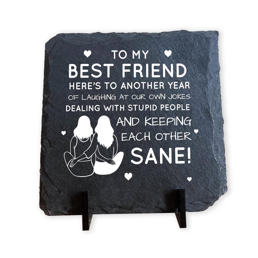 Red Ocean Funny Friendship Plaques Gifts for Women Slate Standing
