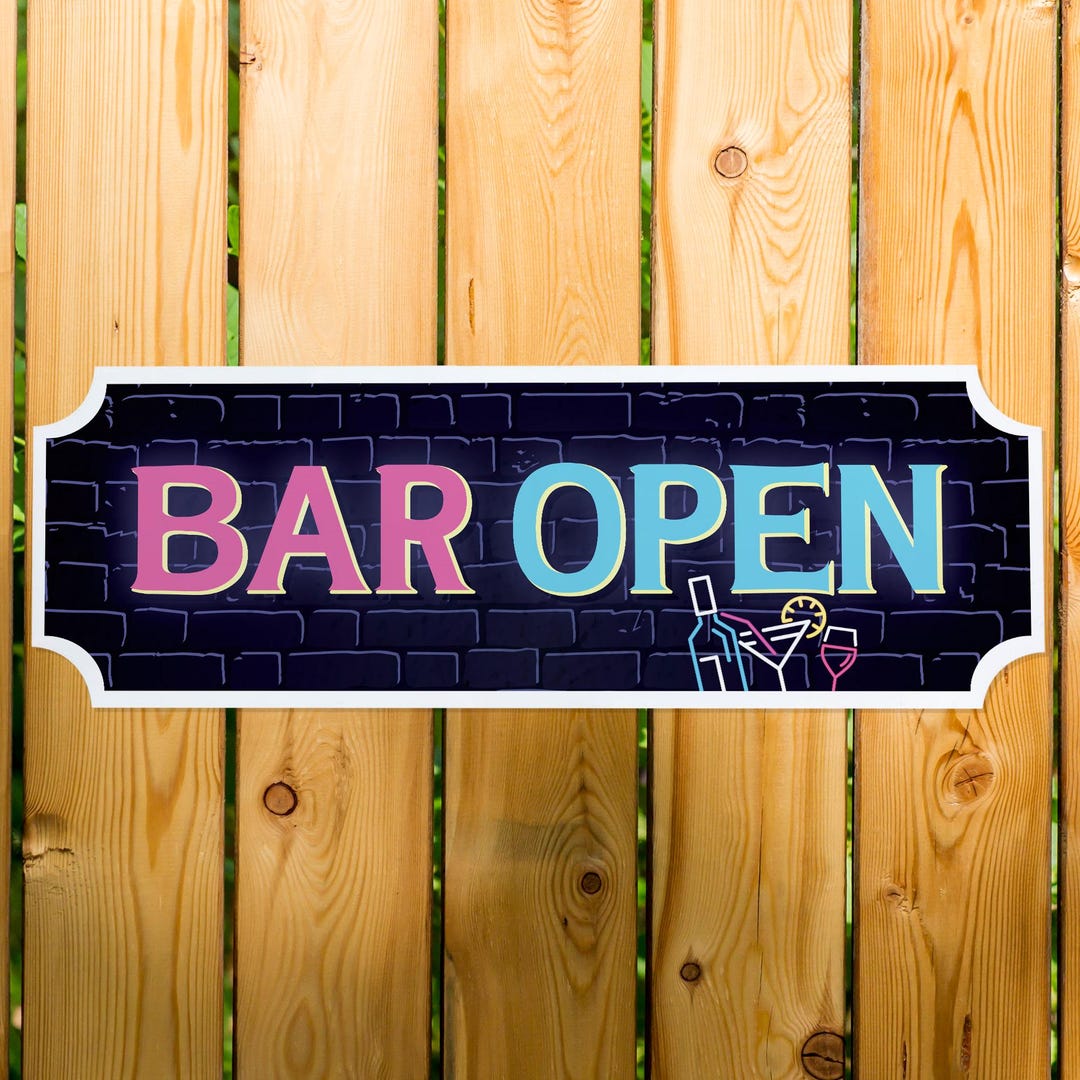 Out R Inn Bar Sign Bar Open Sign Neon Effect Home Bar Sign Man Cave Decor Pub Club Window ...