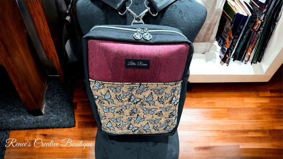 The Making Backpack in Wine cork, backpacks, slings, tote bags, handmade purses, handmade backpacks