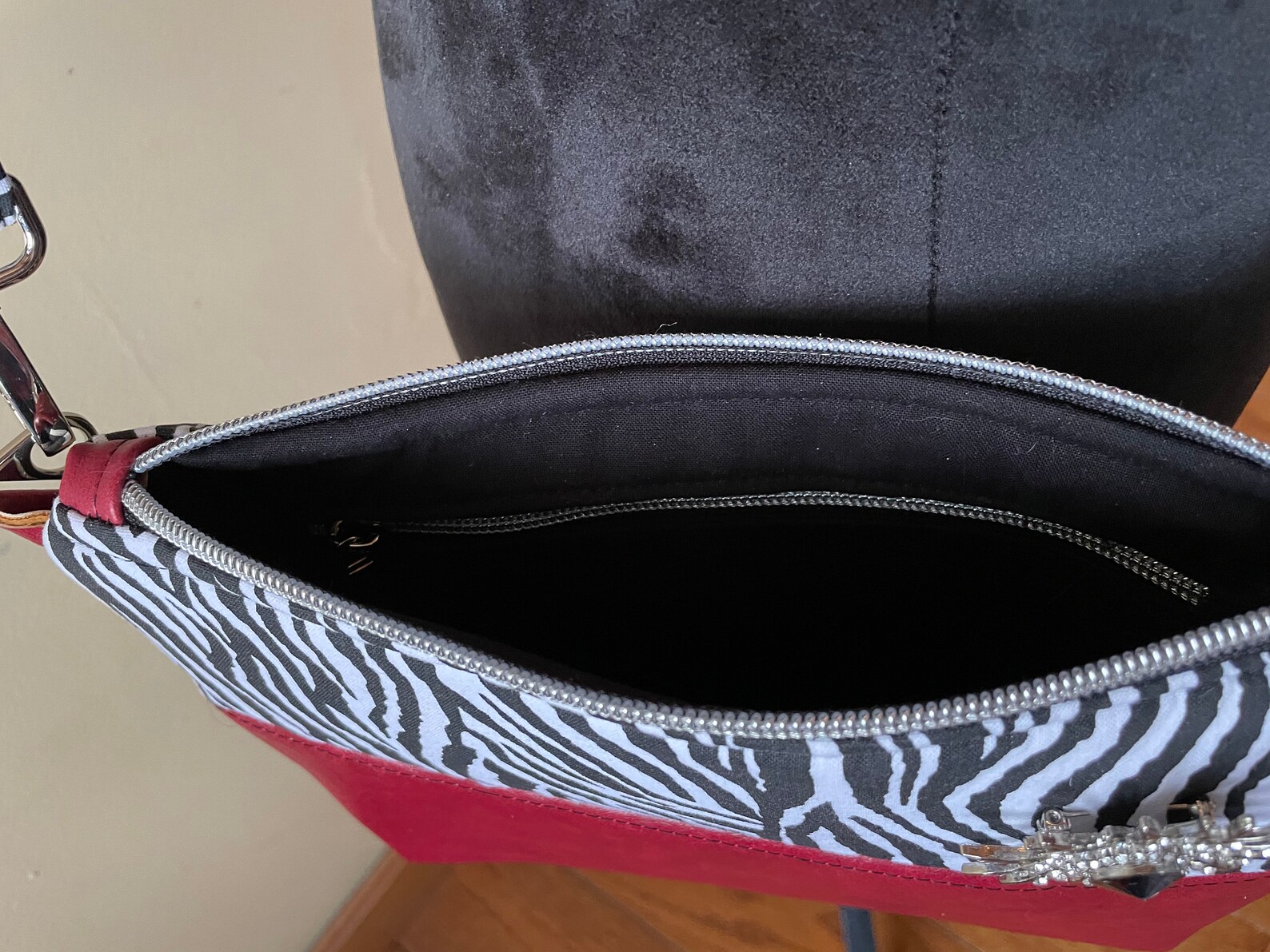 Zebra print purse zebra and red purse shoulder bag animal Etsy