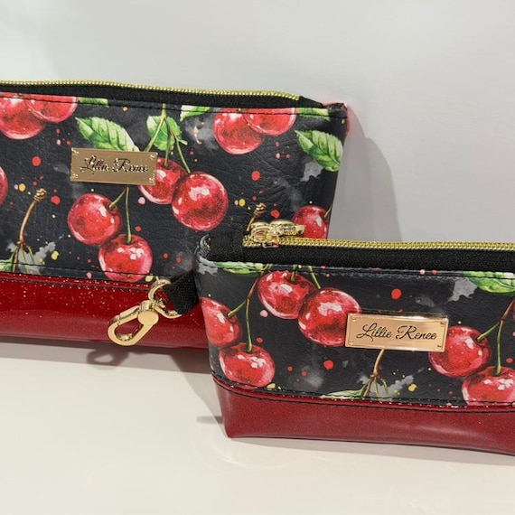 Cherries Jubilee Essential Pouches | Cherry Print Cosmetic Bags |