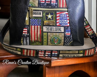 Army sunshine crossbody, flag purse, army purse, medium size purse, crossbody purse, gifts for girlfriend, military purse, faux leather bag