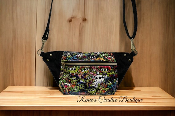 Sale, Disney Aliens Fanny Pack made from vinyl and black canvas, Dayna Fanny Pack, Slim fanny pack, gifts. Regularly 60.00 Sale 40.00
