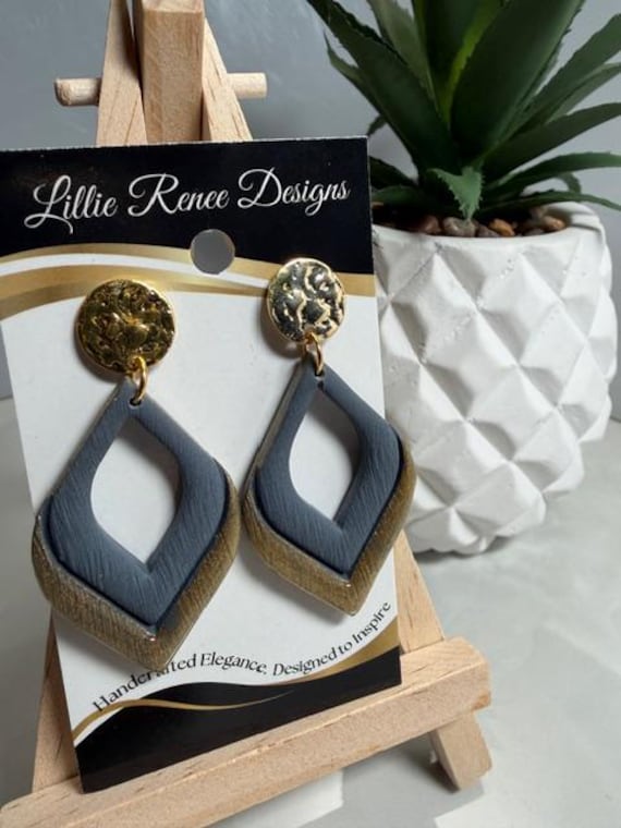 Teardrop Earrings in a variety of colors and hardware. Red, blue, green, taupe and plum earrings