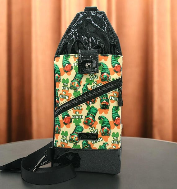 St. Paddy's Day Gnome Crossbody Bag: Handmade Vinyl Sling Purse