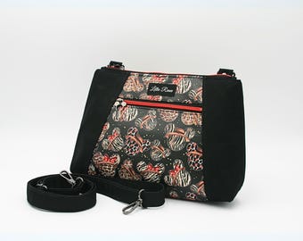 Mickey Mouse Safari Crossbody purse - Chic Animal Print Shoulder Bag, Spacious Red & Black Handbag, Sunshine pouch, Fashion Accessory