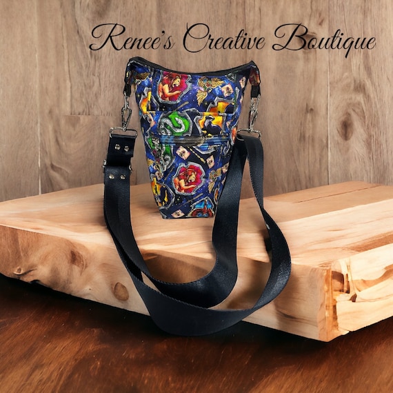 Wizarding World-Inspired Water Bottle Carrier – Magical Houses Themed Bag with Water-Resistant Interior