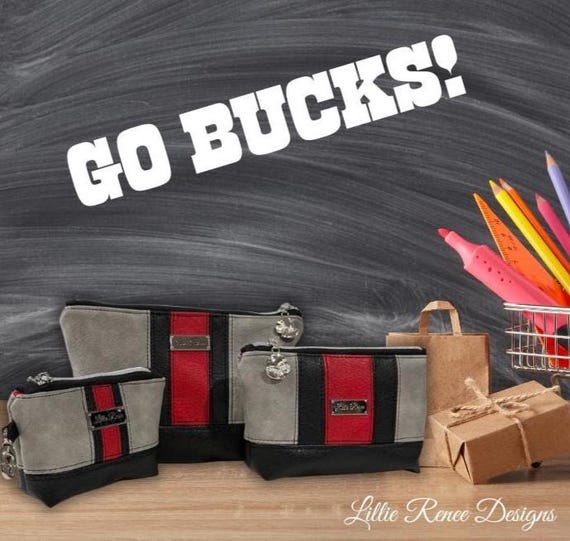 Essential Pouch Set – Red, Black & Gray Zipper Pouches with Football Zipper Pull