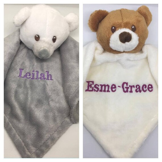 personalised teddy comforter