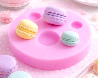 Macaron Shell Silicone Mold, Makes Macaron Halves, Polymer Clay Mold, Miniature Food, Fake Sweets, Dollhouse DIY