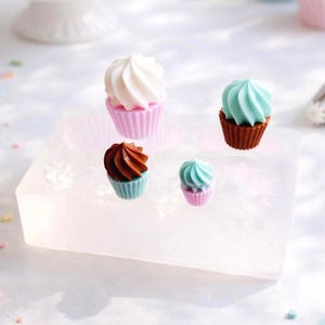 Silikonform für Miniatur-Cupcakes, Polymer-Tonform, Form für winzige Cupcakes, Puppenhaus-Miniatur-Lebensmittelform, Harzform, Schmuckherstellungszubehör
