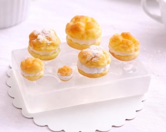 Mini Profiteroles Silicone Mold, Choux Pastry Mold Polymer Clay, Miniature Food Mold, Kawaii Dessert Mold, Jewelry Mold
