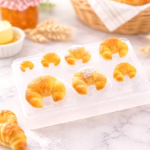 Miniature Croissants Silicone Mold, Polymer Clay Mold, Tiny Croissant Mold for Jewelry, Resin & Mini Food, DIY Craft Supply