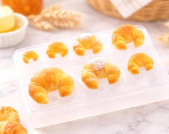 Miniature Croissants Silicone Mold, Polymer Clay Mold, Tiny Croissant Mold for Jewelry, Resin & Mini Food, DIY Craft Supply