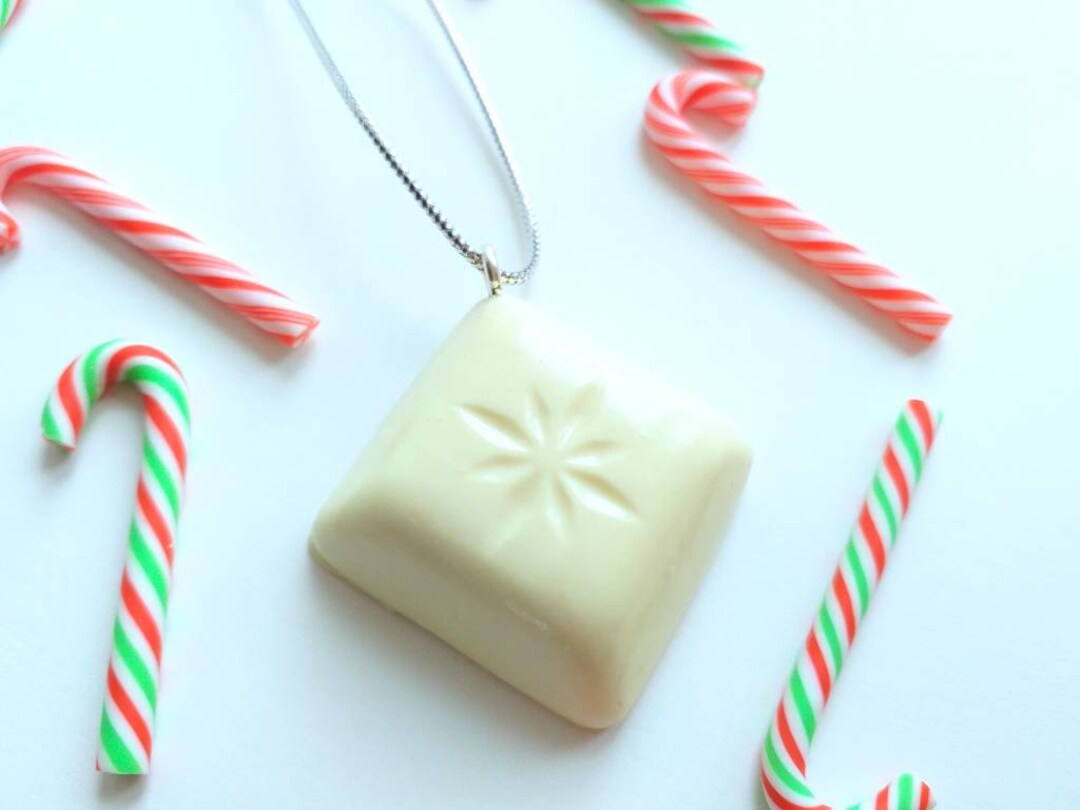 White Chocolate Christmas Ornament, Polymer Clay, Handmade, Food