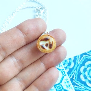 Portuguese Egg Tart Necklace Miniature Food Food Charms Food Jewelry Kawaii Charms Gift Portugal Portuguese Jewelry image 5